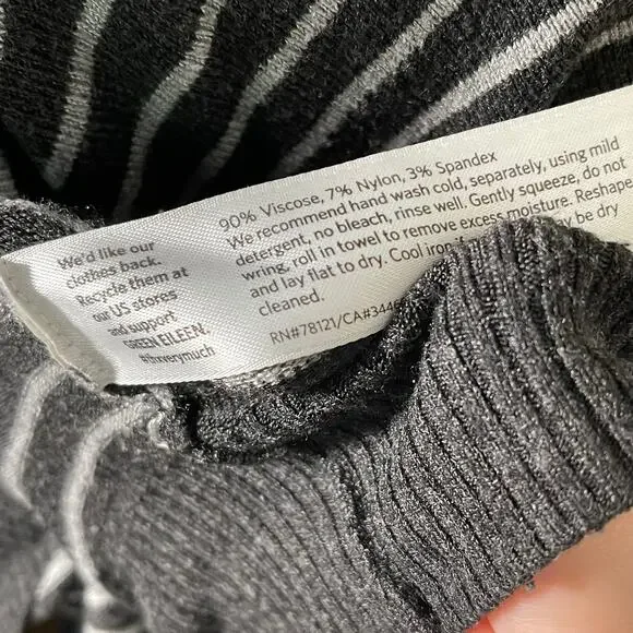 Eileen Fisher • Off The Shoulder Striped Long Sleeve Top - Picture 5 of 5